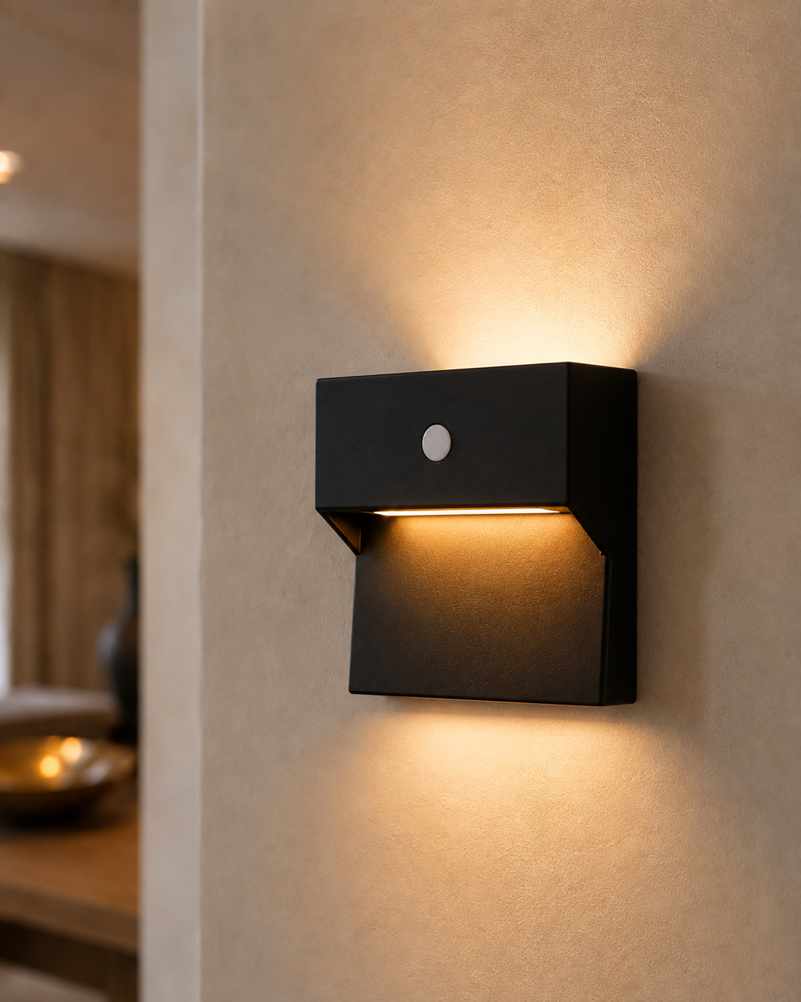 Geometric LED Motion Sensor Wall Light