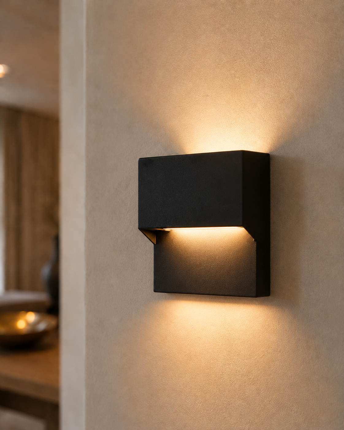 Geometric LED Motion Sensor Wall Light
