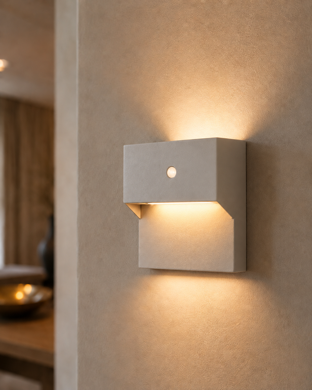 Geometric LED Motion Sensor Wall Light