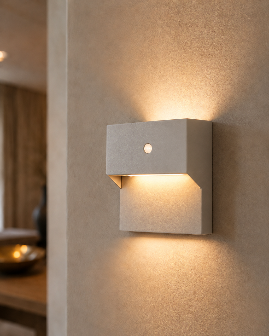 Geometric LED Motion Sensor Wall Light