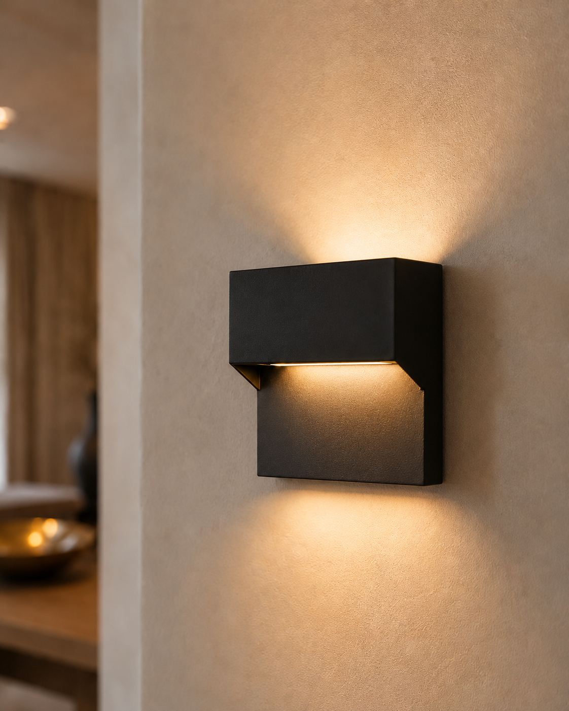 Geometric LED Motion Sensor Wall Light