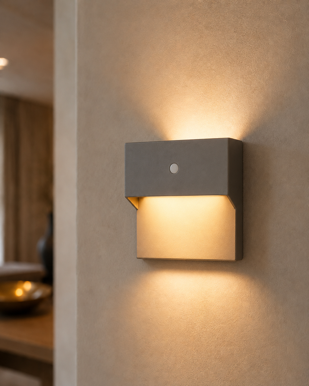 Geometric LED Motion Sensor Wall Light