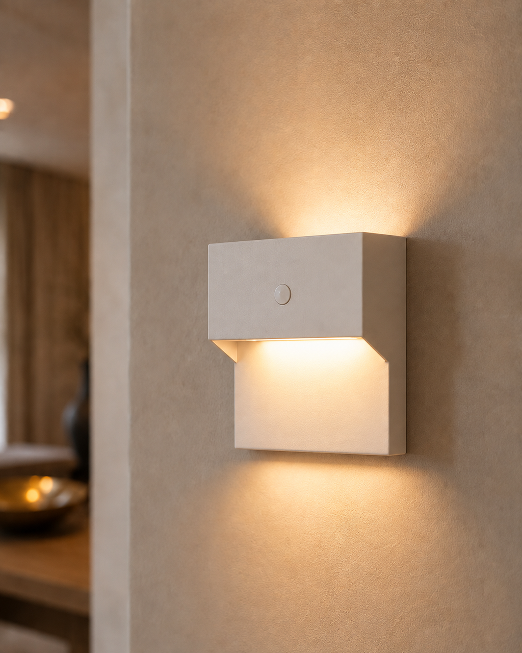 Geometric LED Motion Sensor Wall Light