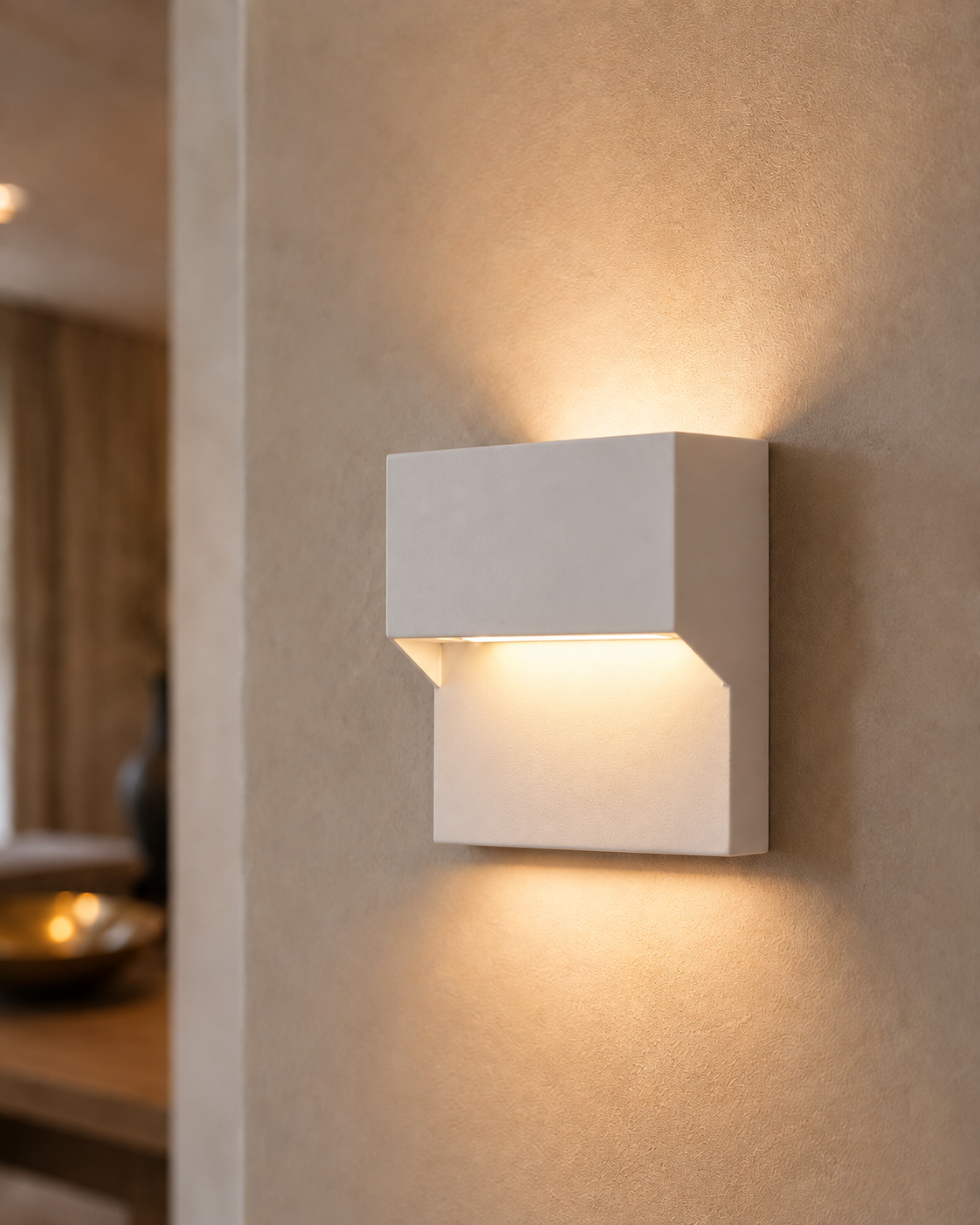 Geometric LED Motion Sensor Wall Light