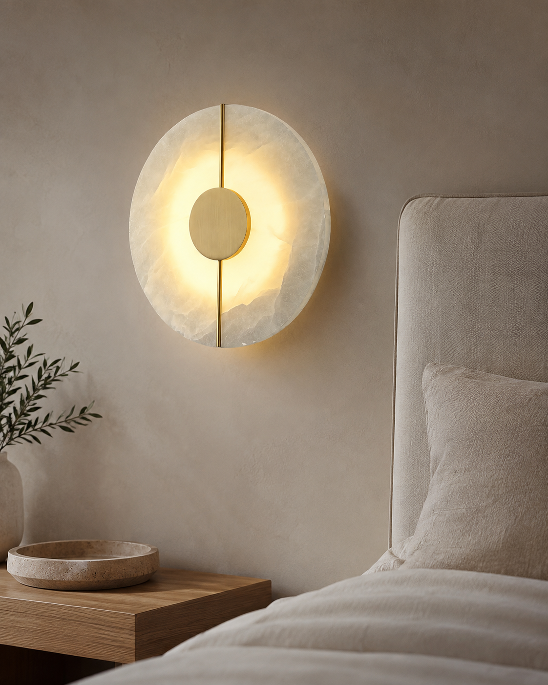 Imitation Marble Wall Lamp with Eye Protection Warm Light