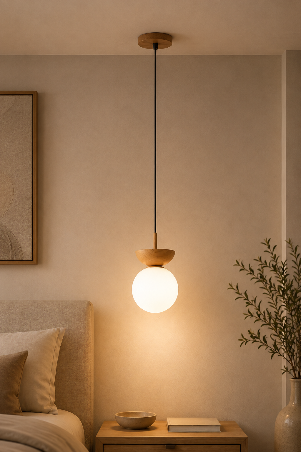 Japanese Wood Ceiling Light – Minimalist Flush Mount