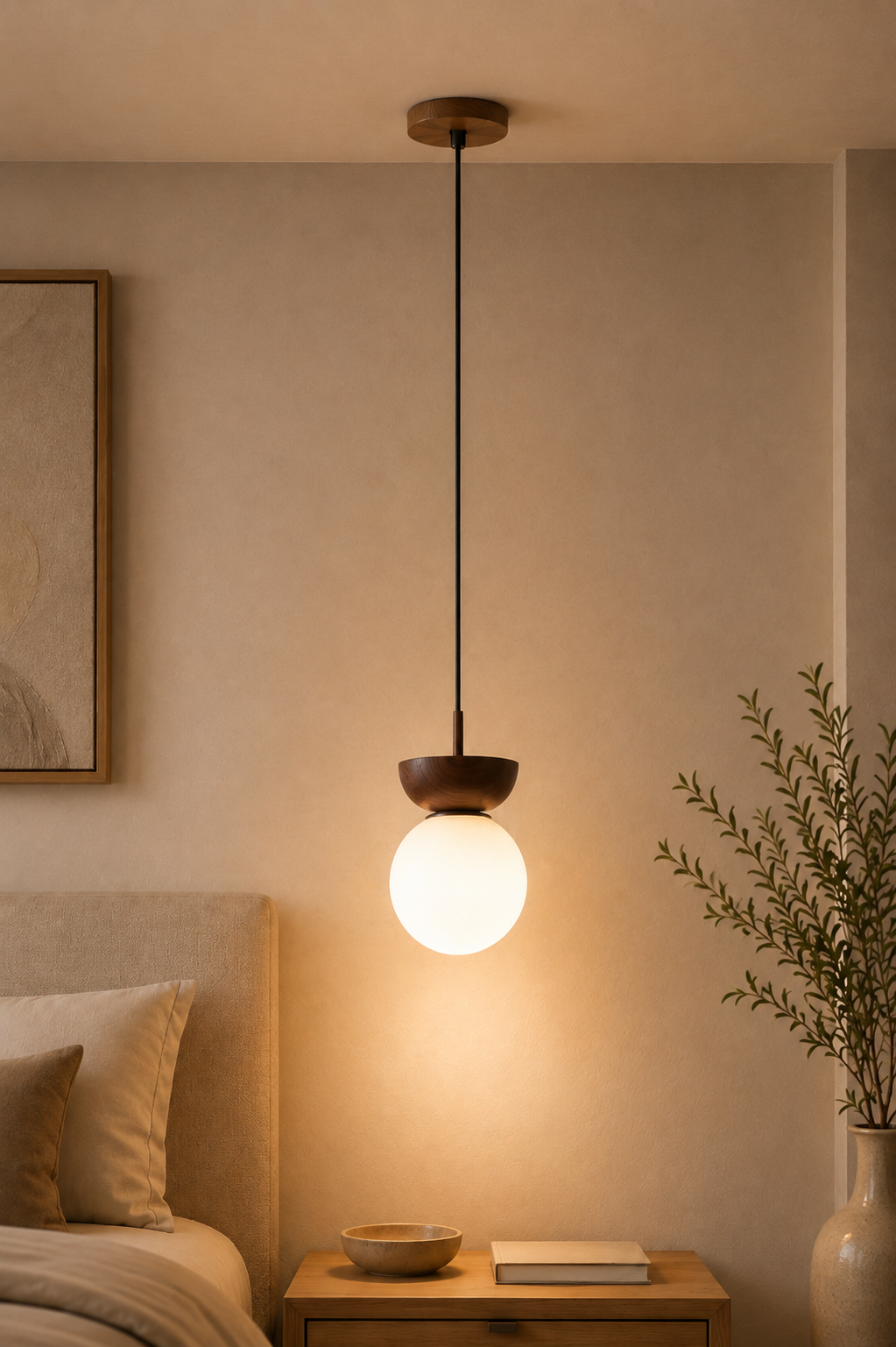 Japanese Wood Ceiling Light – Minimalist Flush Mount