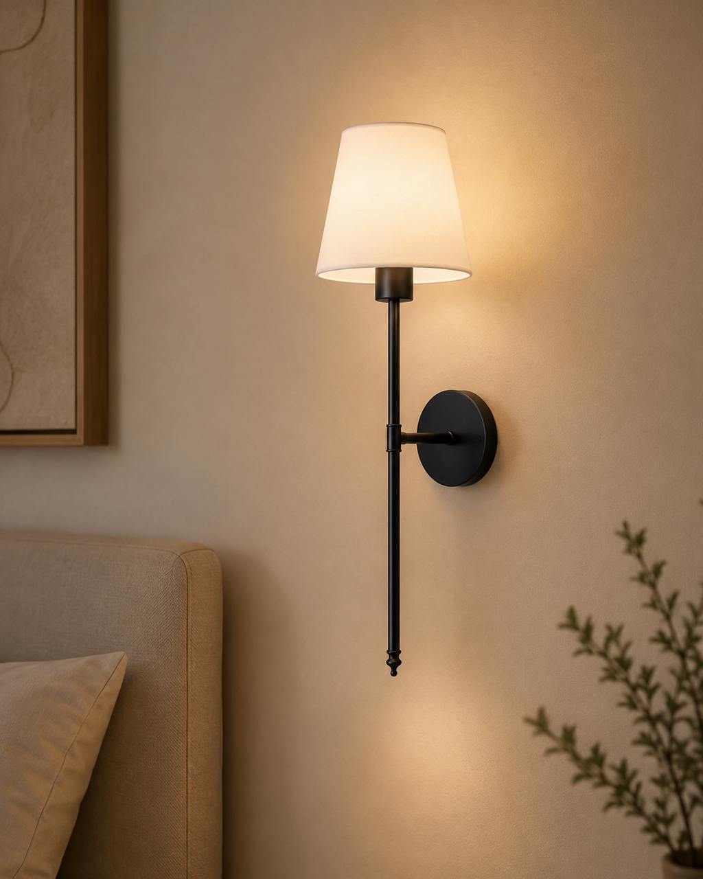 Wireless Charging Bedside Wall Lamp with LED Light