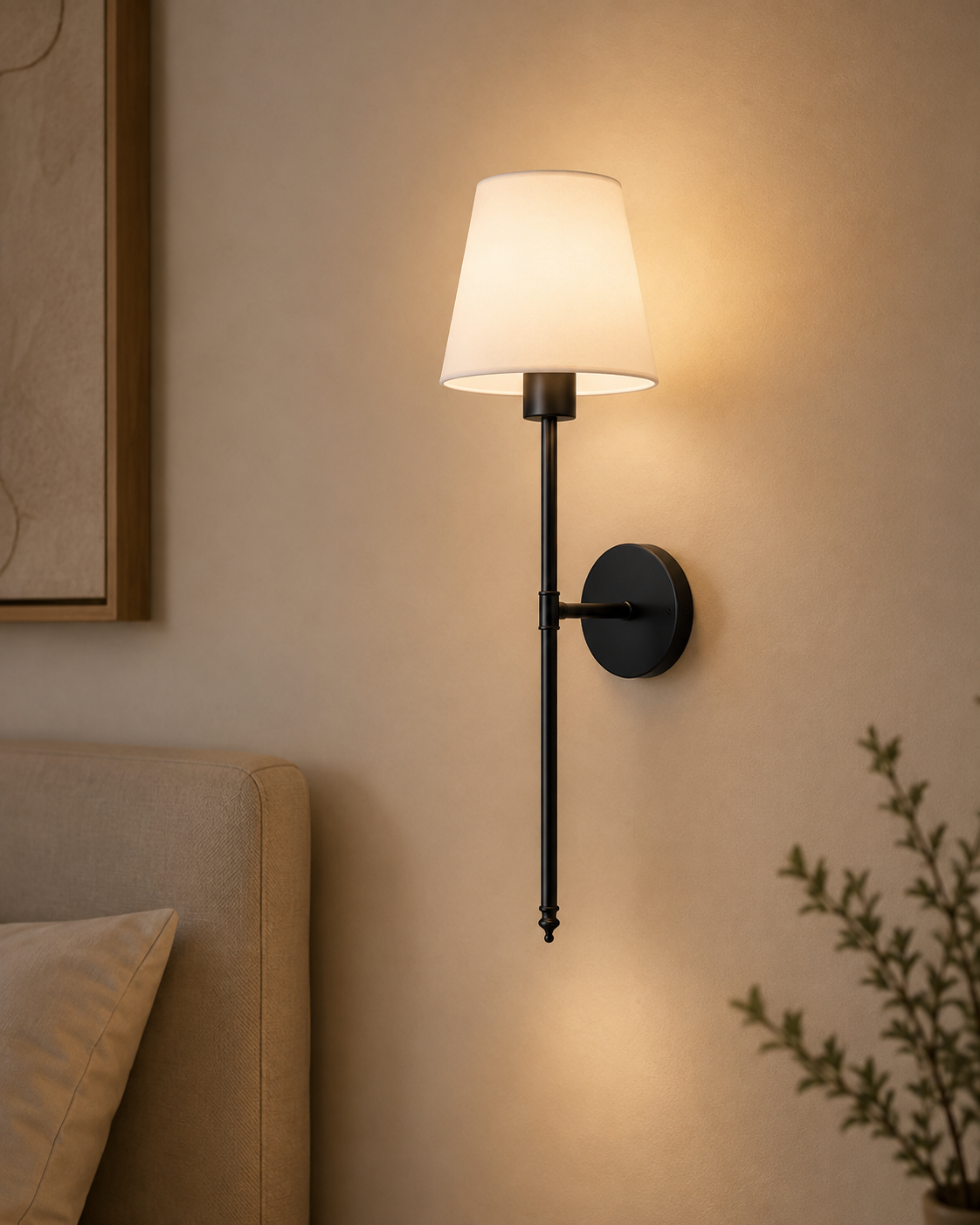 Wireless Charging Bedside Wall Lamp with LED Light