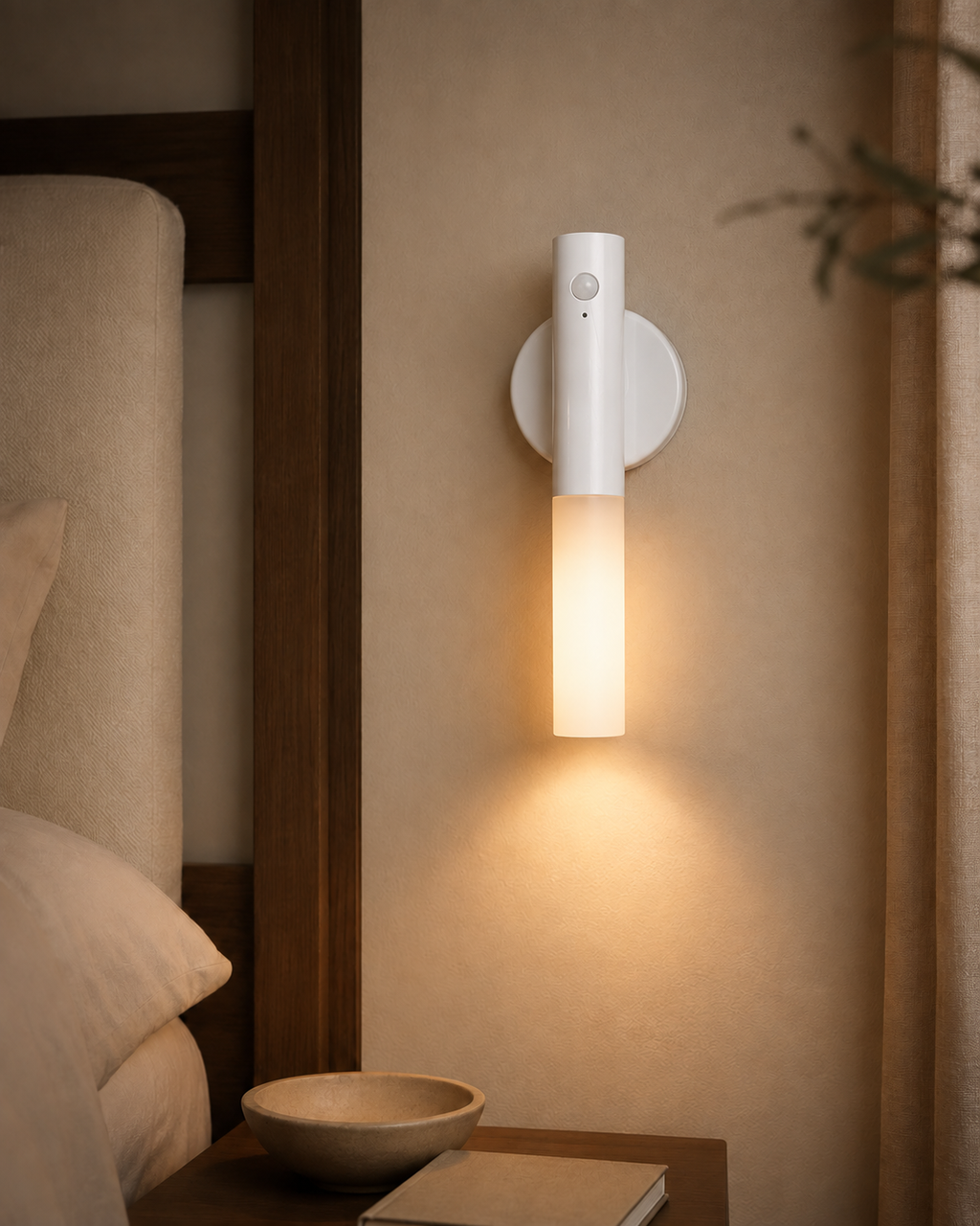Magnetic Sensor Night Light with Wood Grain Design