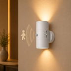 Cylindrical LED Motion Sensor Wall Light