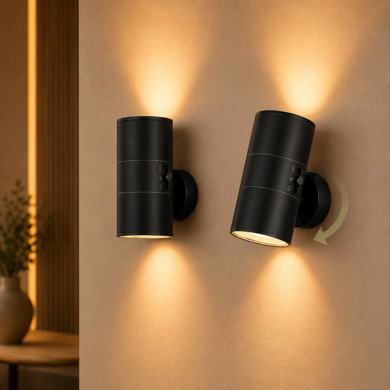 Cylindrical LED Motion Sensor Wall Light