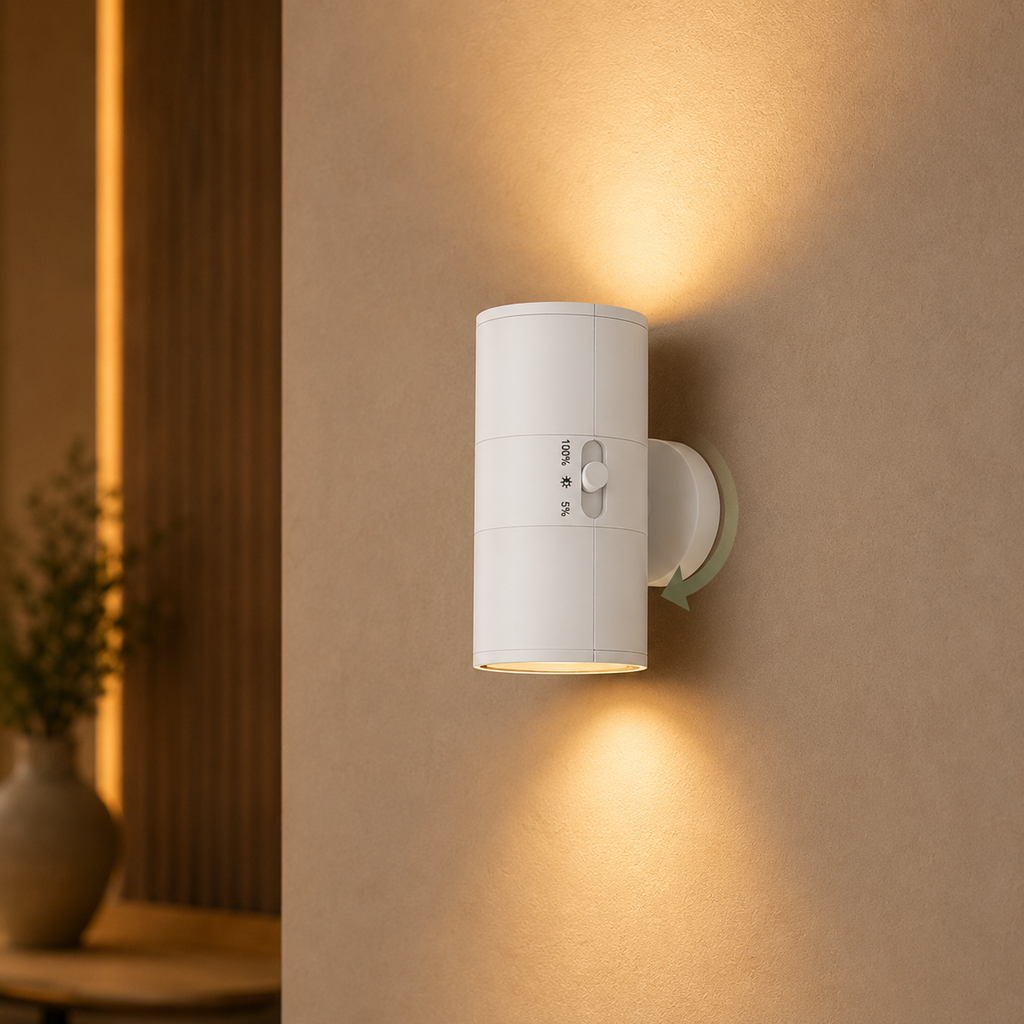 Cylindrical LED Motion Sensor Wall Light