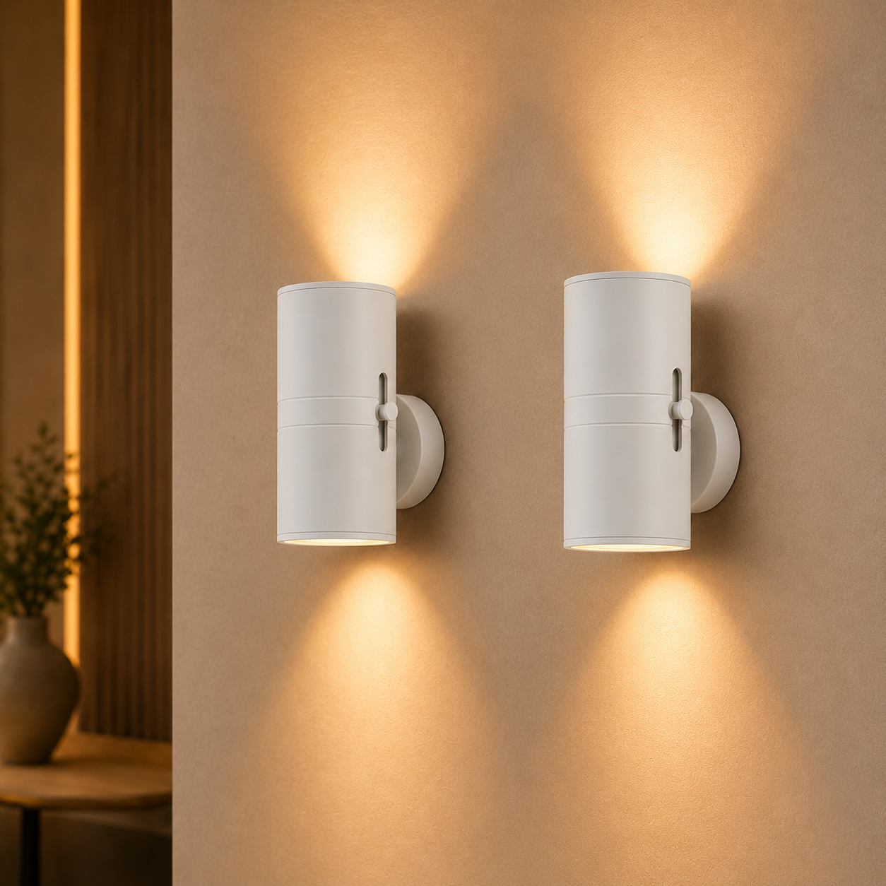 Cylindrical LED Motion Sensor Wall Light