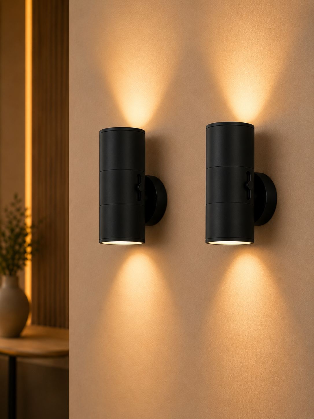Cylindrical LED Motion Sensor Wall Light