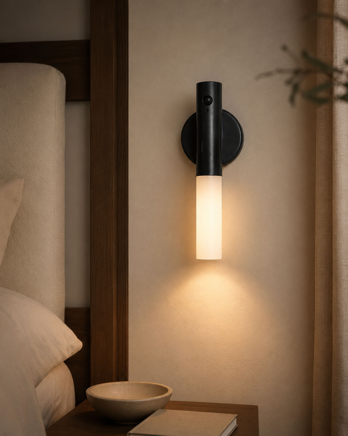 Magnetic Sensor Night Light with Wood Grain Design